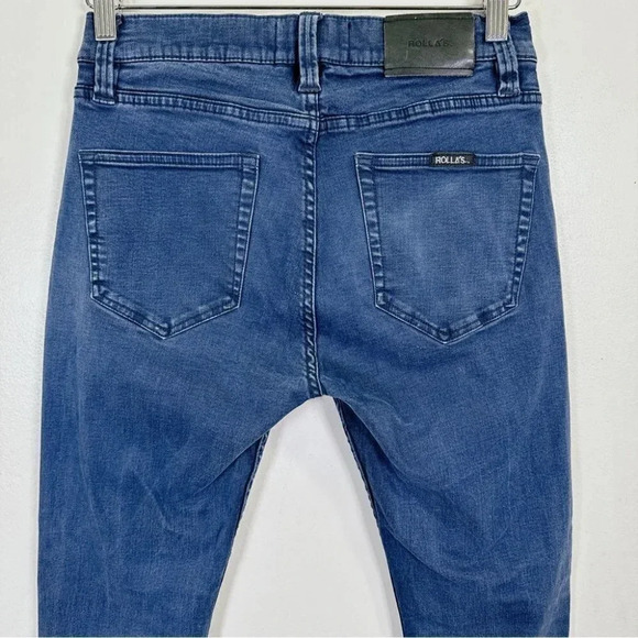 Rollas' Rollies Slim Rolled Dark Wash Blue Skinny Jeans - Picture 11 of 16